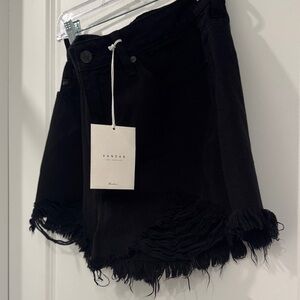 KanCan Black Distressed Hem Jean Shorts